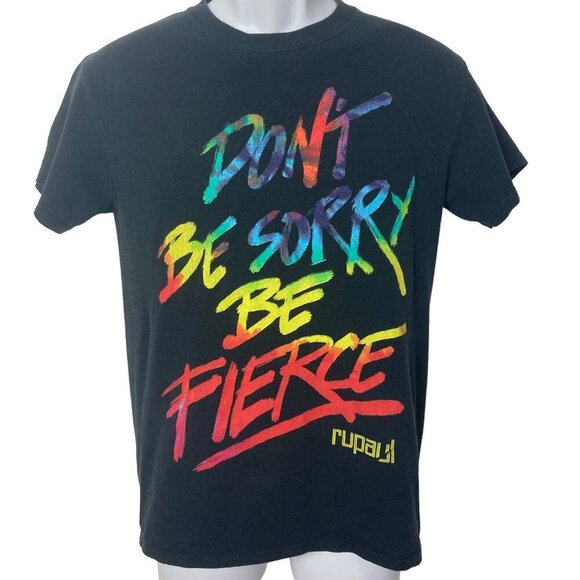 RuPaul Graphic T Shirt Adult Small Dont Be Sorry Be Fierce Black Cotton - Picture 5 of 5
